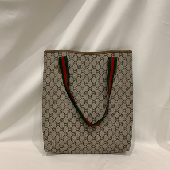 Gucci Brown GG Plus Tote w/ Pouch Sku#83976 - Picture 2 of 16